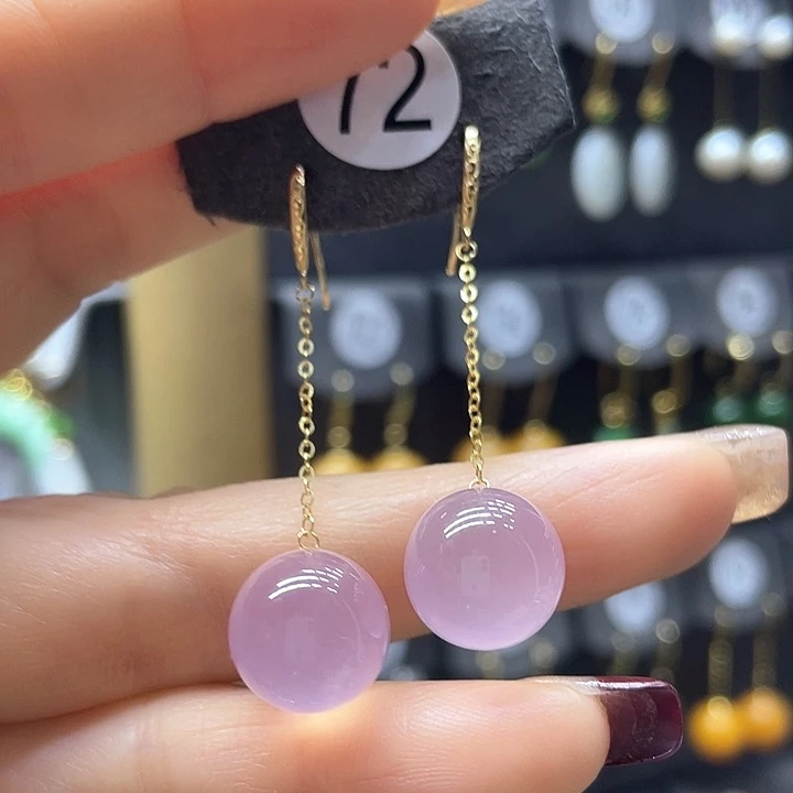 水晶耳饰18K金镶嵌耳饰