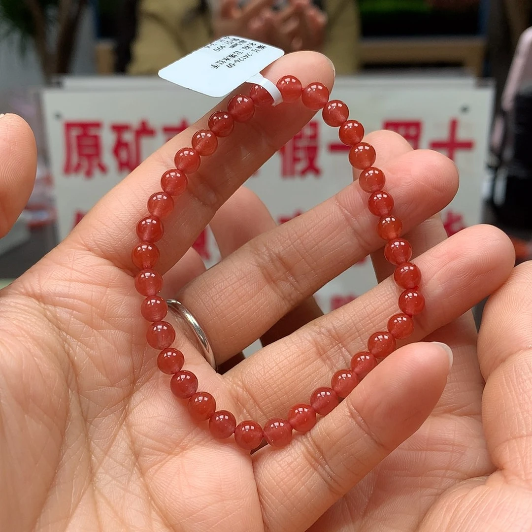 南红玛瑙5MM冰红手串未镶嵌?****?