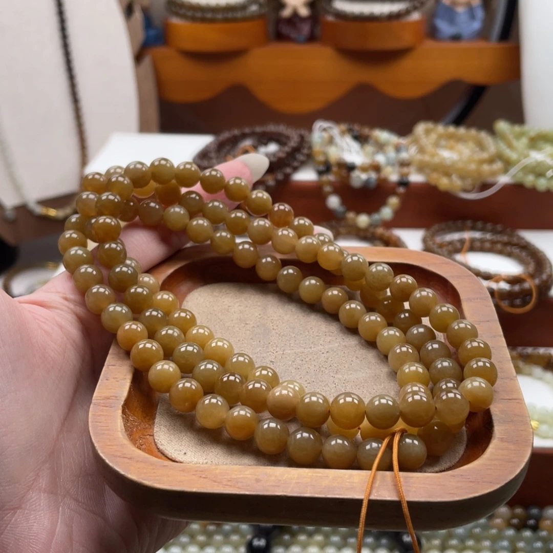 攸***宁和田玉未镶嵌毛衣链珠串8mm