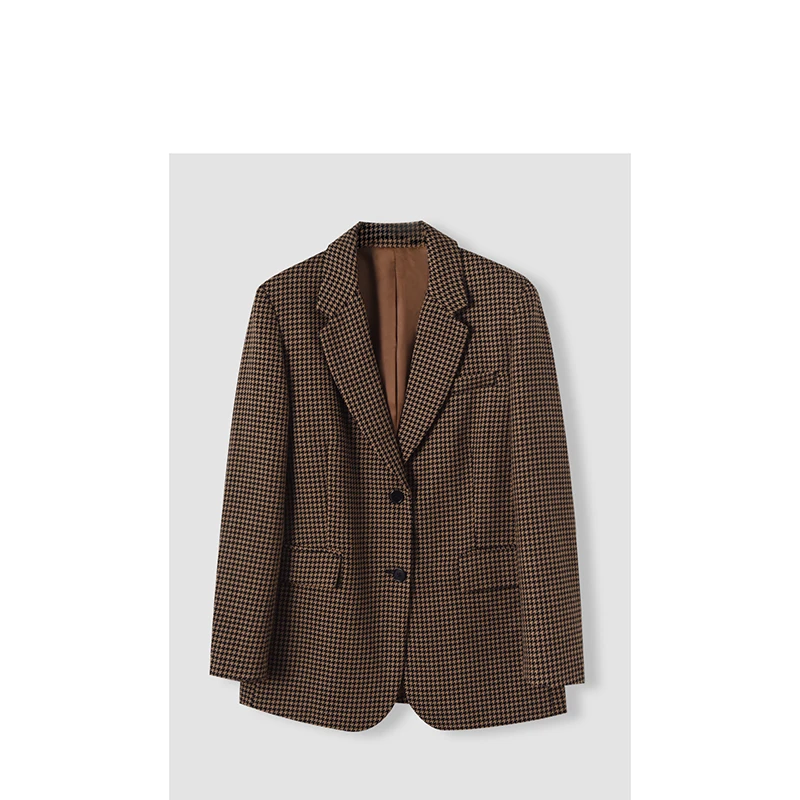 【娜姐专属】特惠来袭~西装外套时尚复古经典翻领咖色EV7PU068X