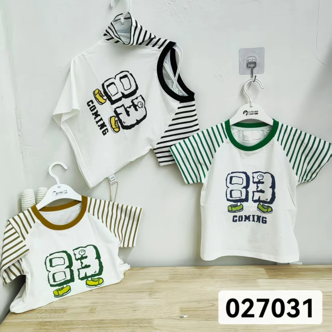 新款夏款自家数字单T恤027031