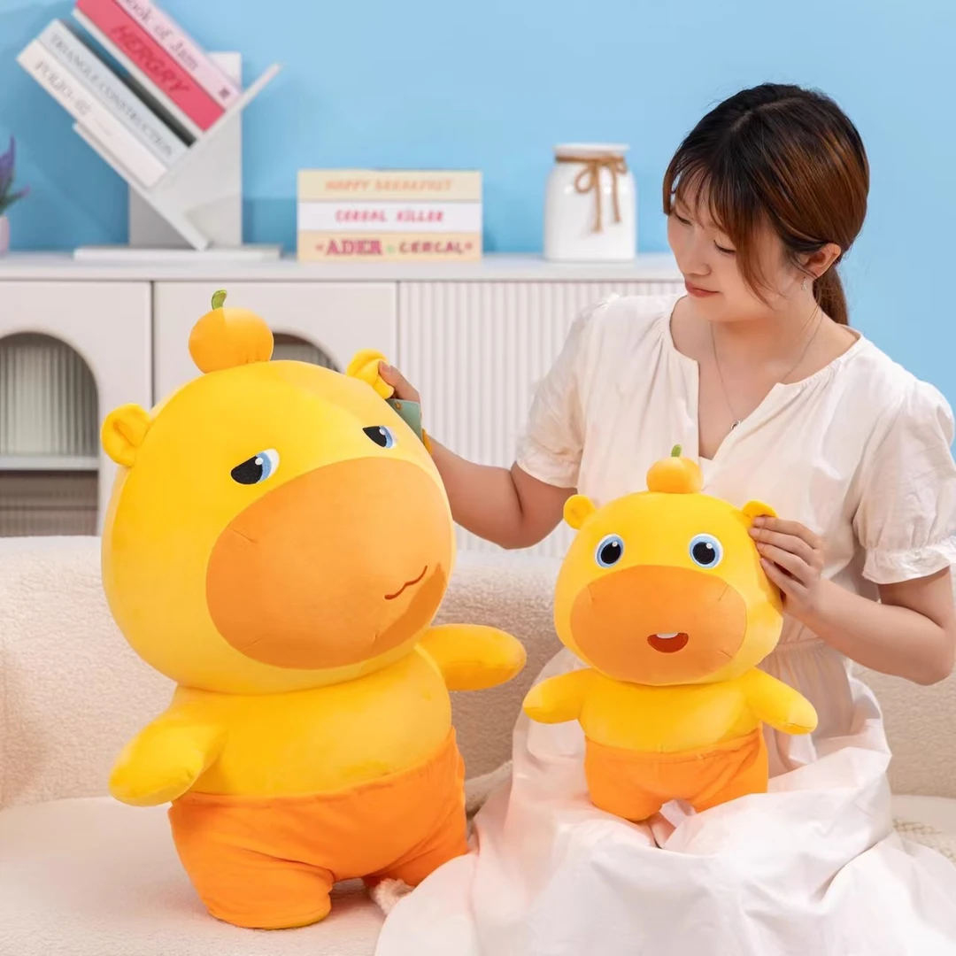 正版水豚噜噜大号玩偶公仔可爱卡皮巴拉抱枕娃娃抱枕玩偶毛绒玩具