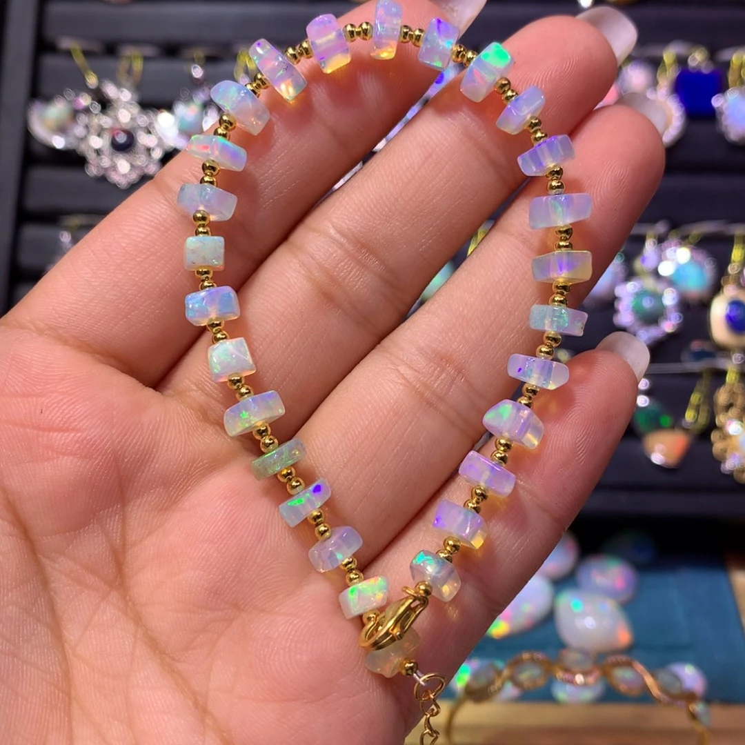 欧泊银S925镶嵌手链款