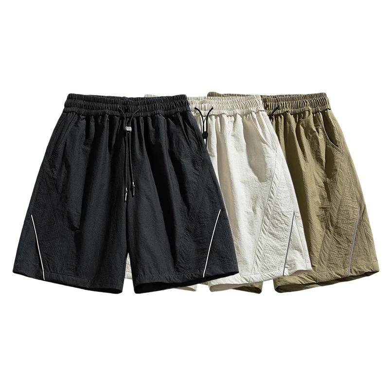 夏季百搭男士宽松运动短裤薄款纯色大码潮流五分裤时尚简约裤子