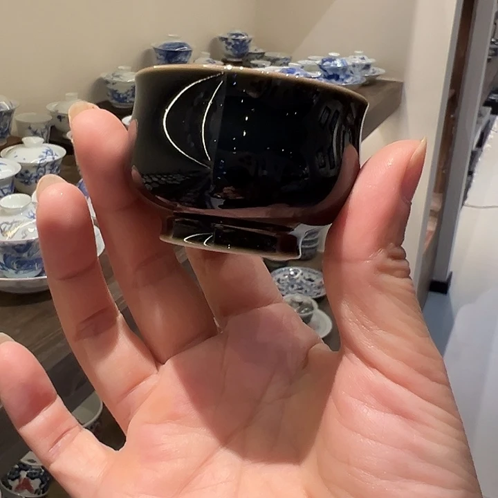 纯手工胎乌金釉杯杯杯
