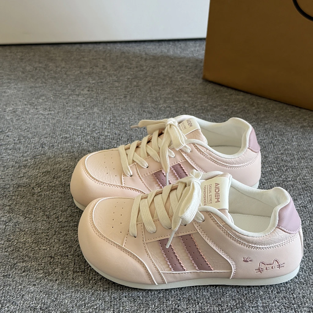 韩系休闲板鞋女款2025年秋季新款可爱大头鞋子学生百搭厚底运动鞋