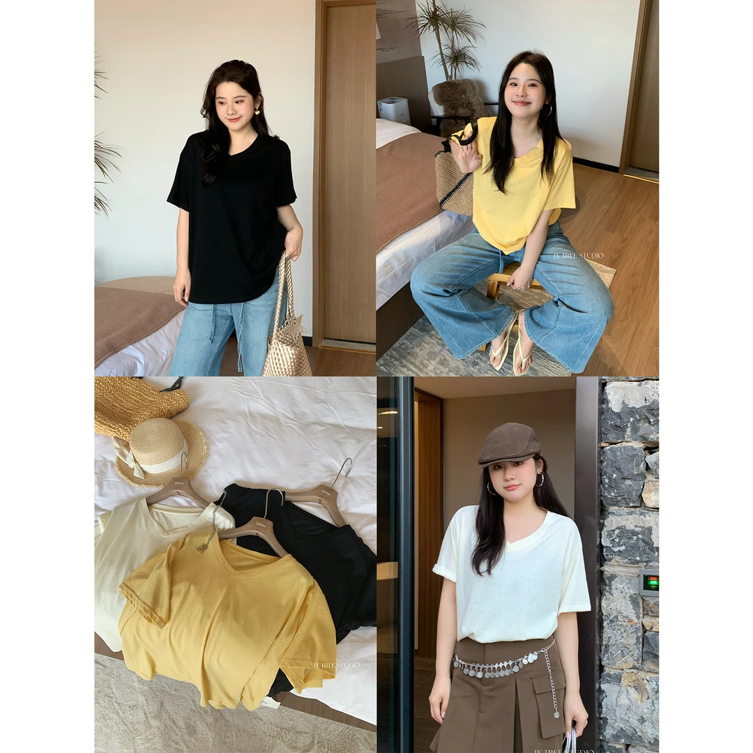 In Tree张桶桶【泡芙T】多色显瘦大版T百搭短袖街头宽松慵懒ST32126