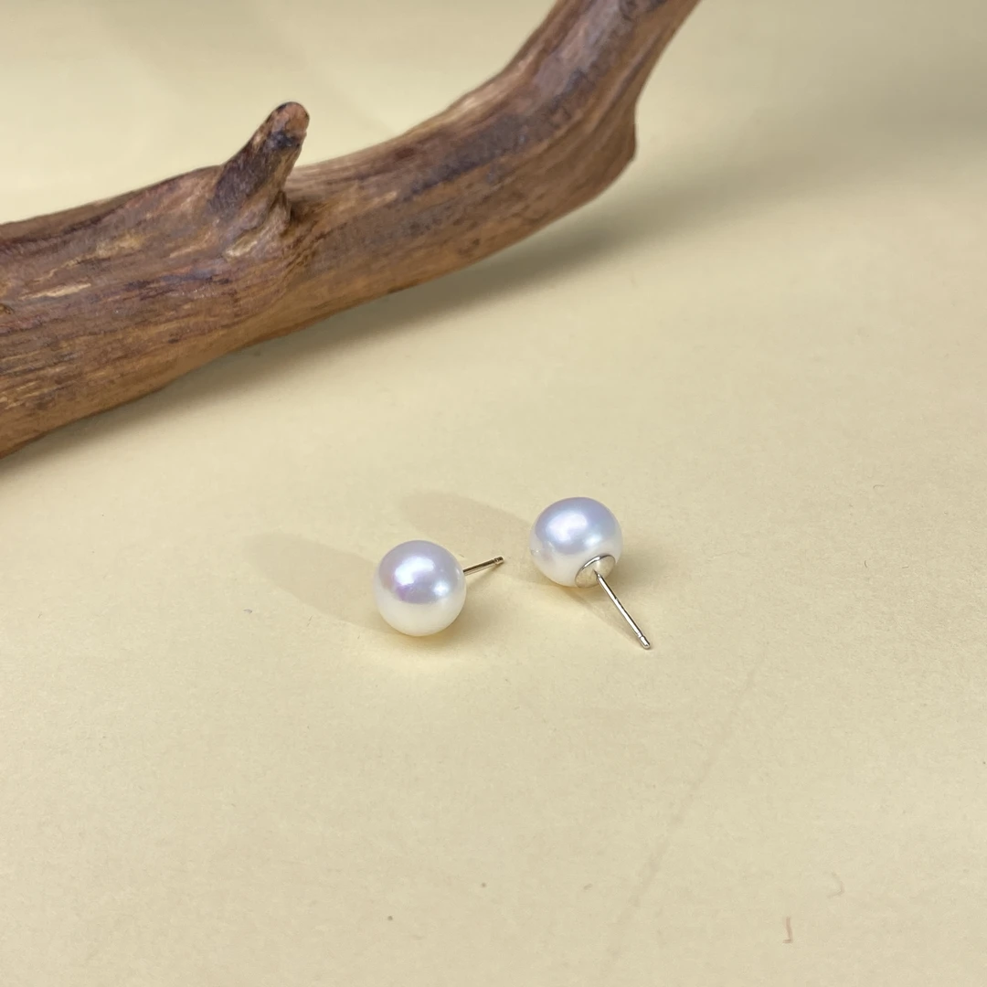 【小北好物】S925银淡水珍珠耳钉17-QH27X421【多样性发一件】约10mm