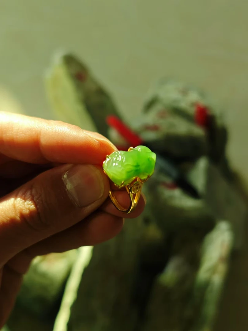 【小雅碧玉】和田玉碧玉戒指戒圈精美简约时尚