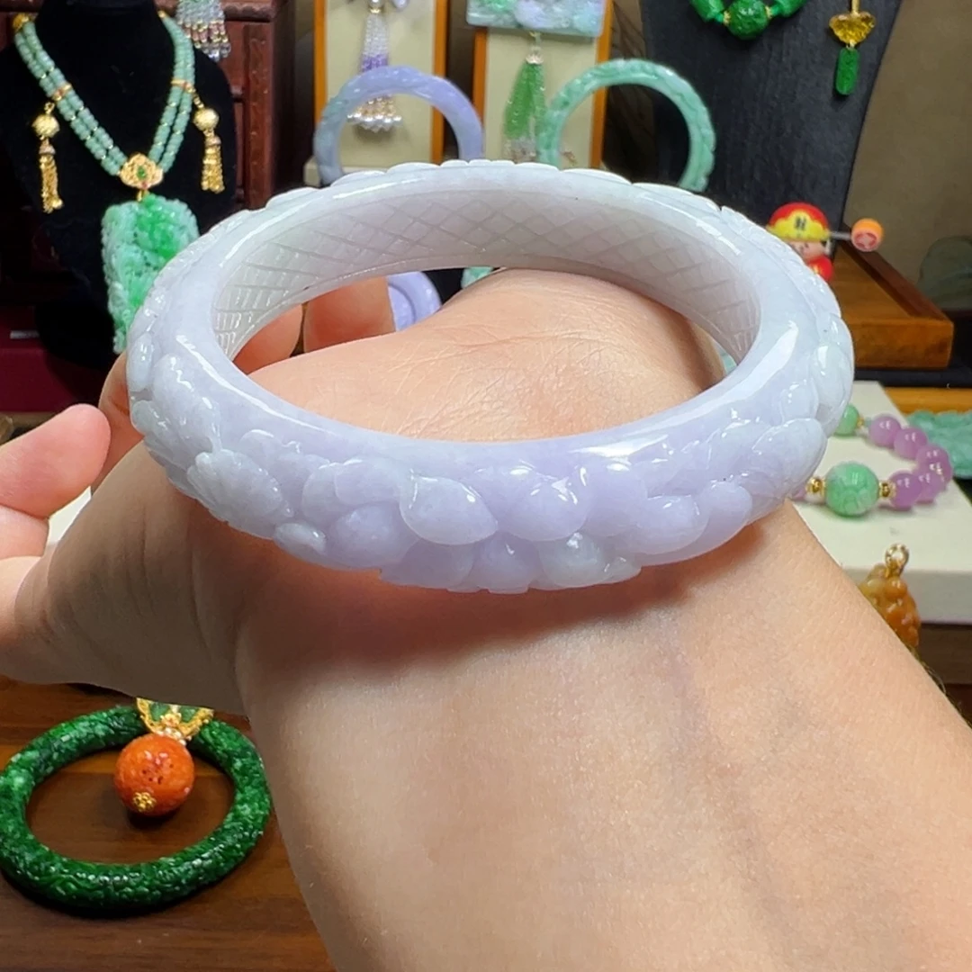 翡翠未镶嵌毛衣链小圈口捡漏