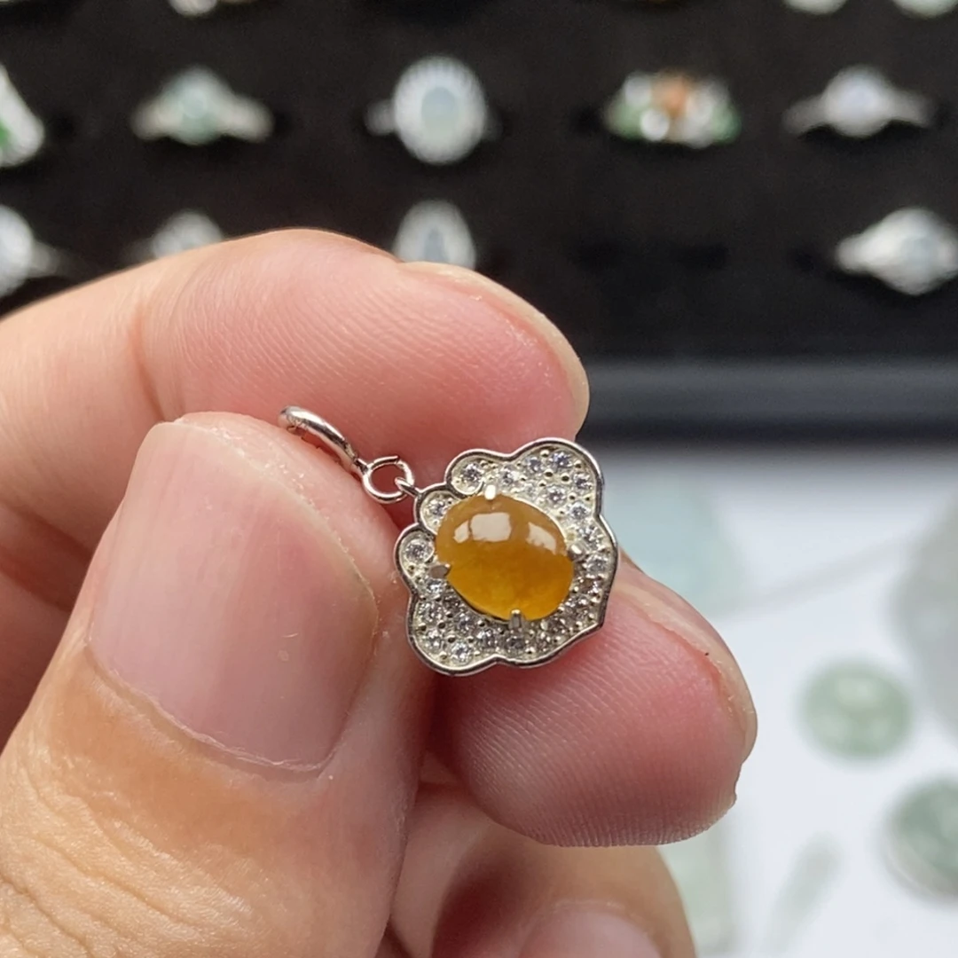 翡翠银S925镶嵌颈饰