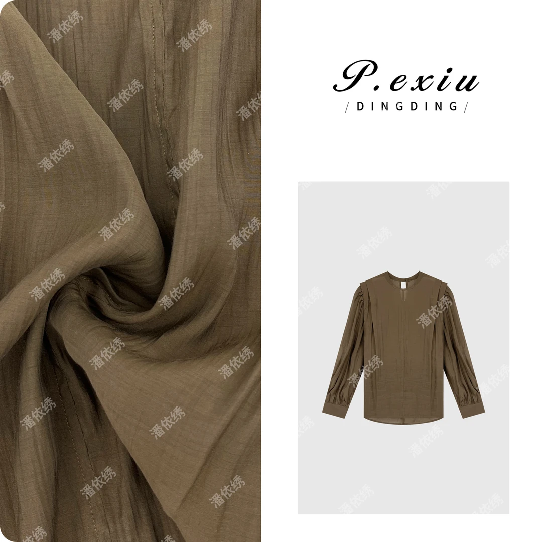 PanYiXiu/潘依绣法式温柔风褶皱宽松气质显瘦长袖衬衫 W-61291