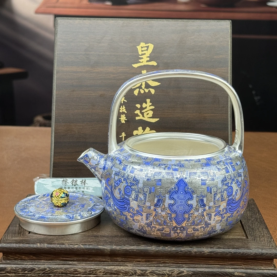 皇杰造物周鸿杰玄鸟提梁银壶Y123