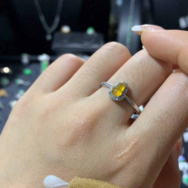 翡翠银S925镶嵌戒指