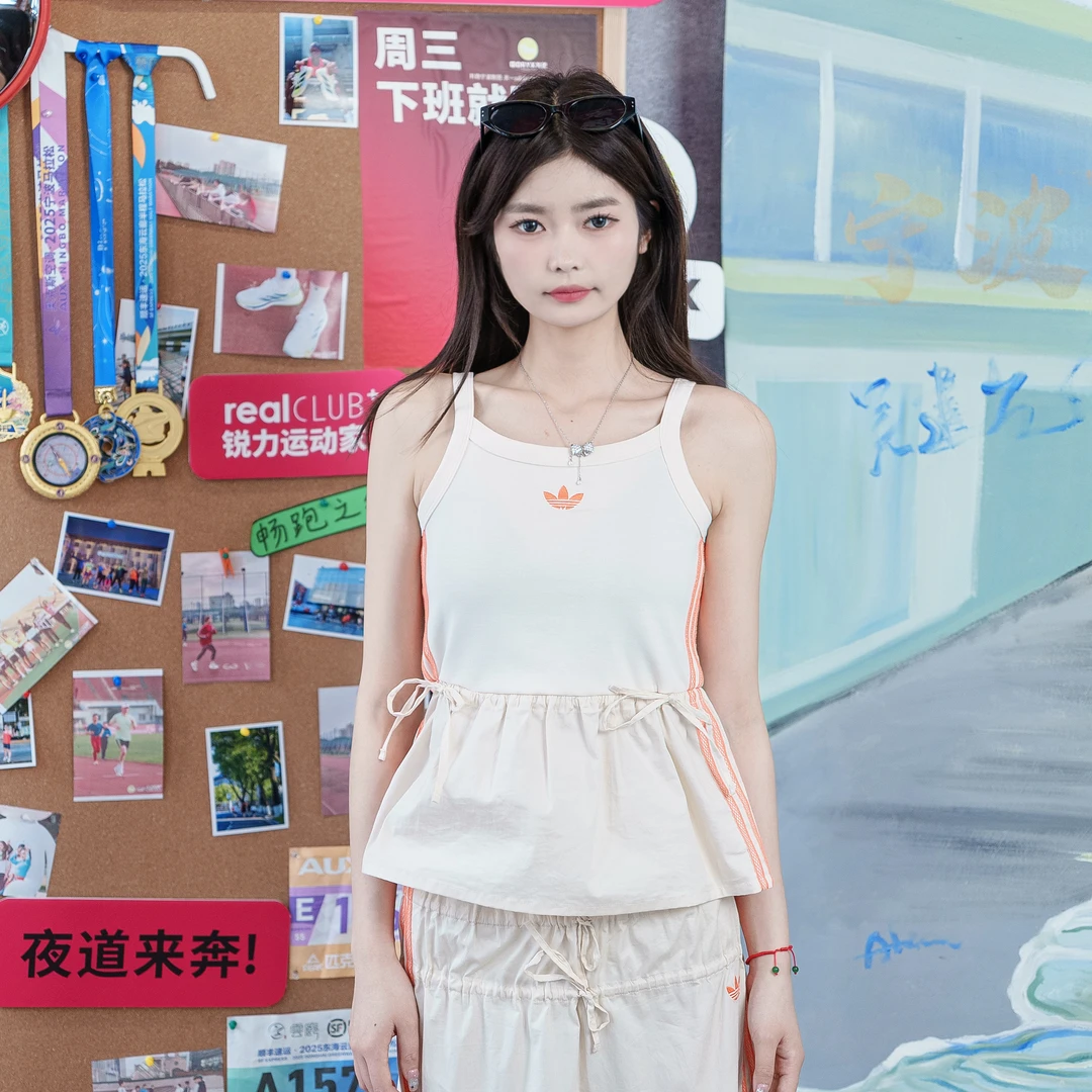 adidas三叶草GLOW LONG-SLEEVE TOP 经典运动背心 KC0764  KC0765