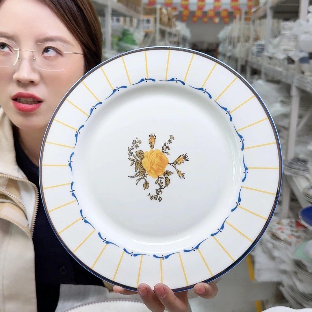 骨瓷高骨10.5英寸平盘27cm一个外贸骨瓷