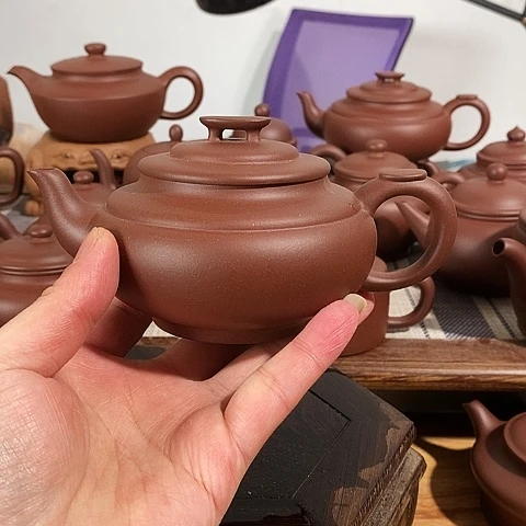 紫砂茶壶森**草约260cc上新桥原矿紫泥