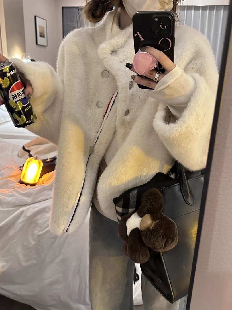 2024新款冬季气质网红短款毛毛外套
