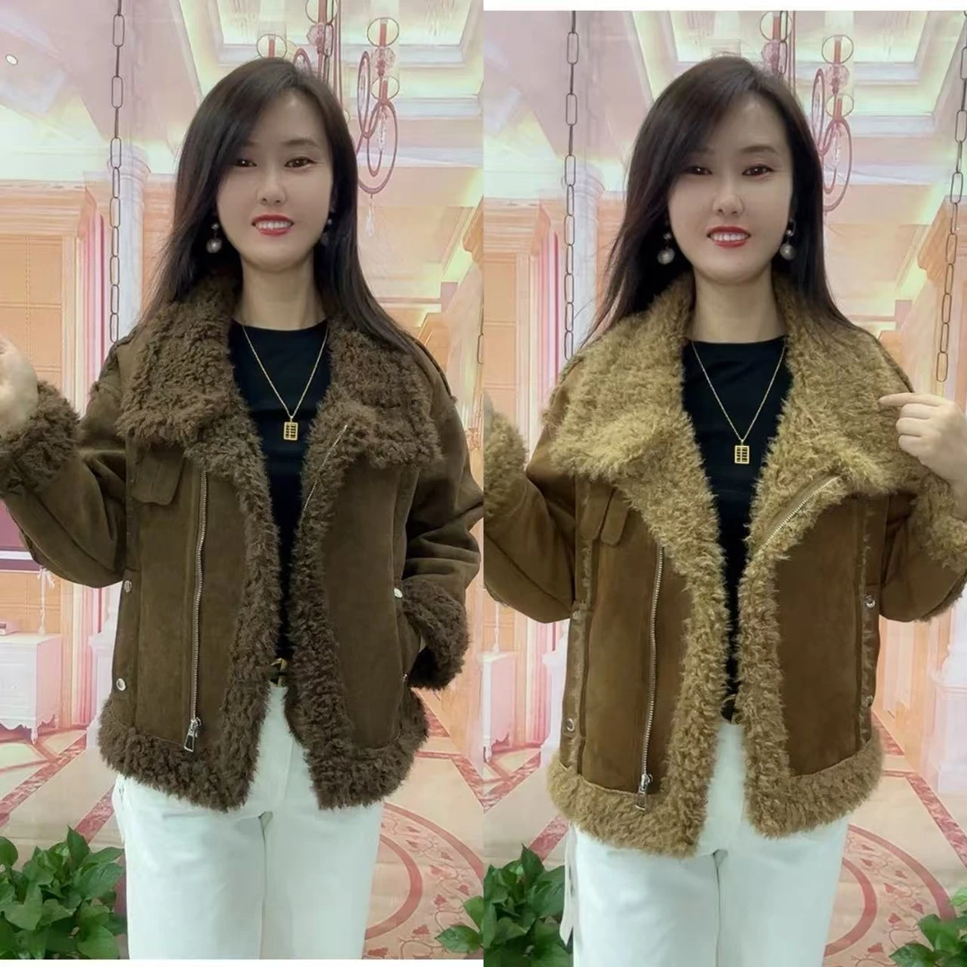612新款高品质皮毛一体毛毛外套
