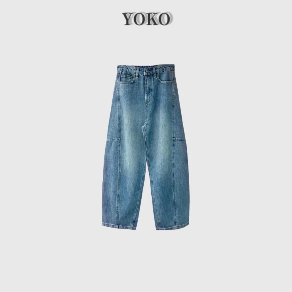 <结构美学>BC立裁分割磨洗牛仔裤合身版型休闲风24267