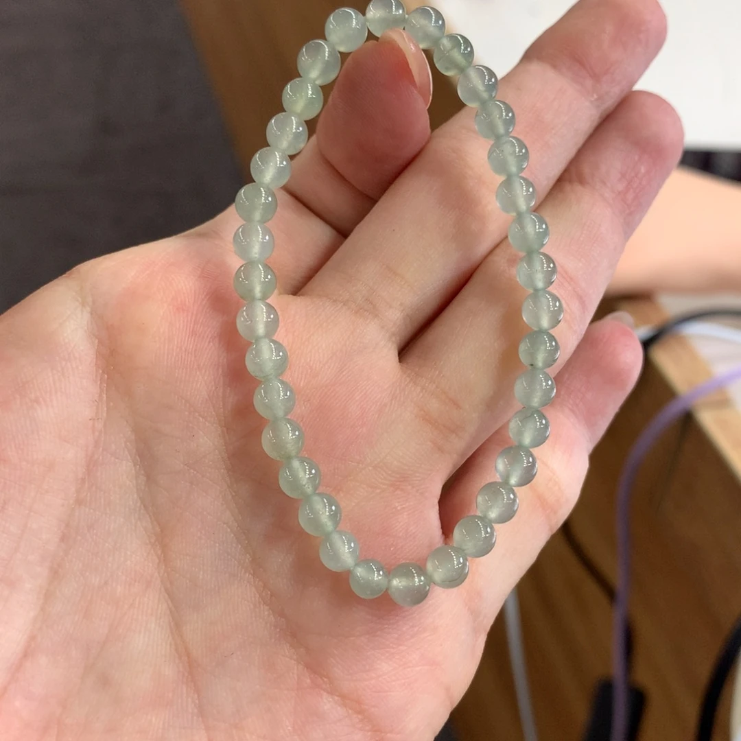 翡翠未镶嵌手链天然Ａ货翡翠冰晴底手串