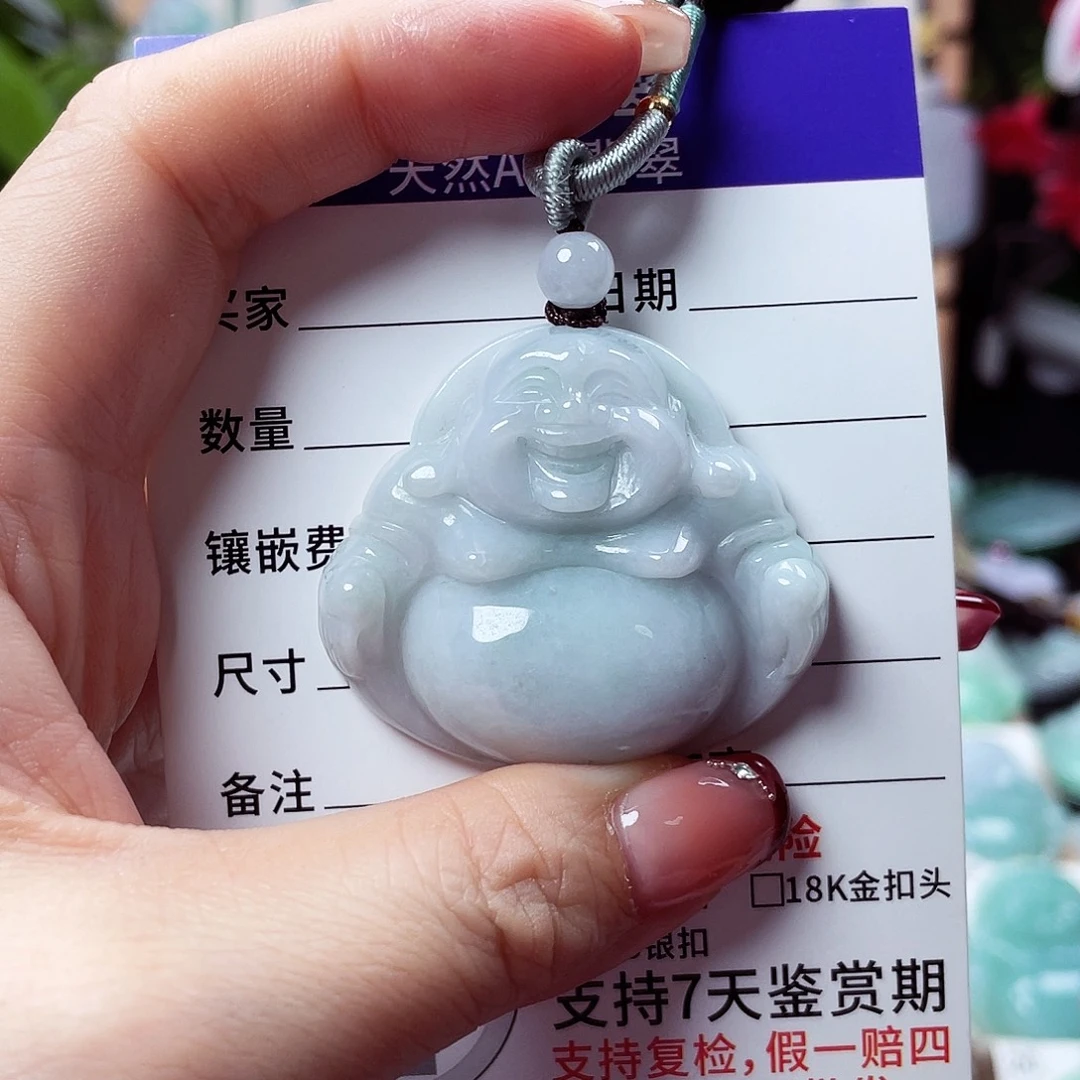 翡翠未镶嵌颈饰佛公03