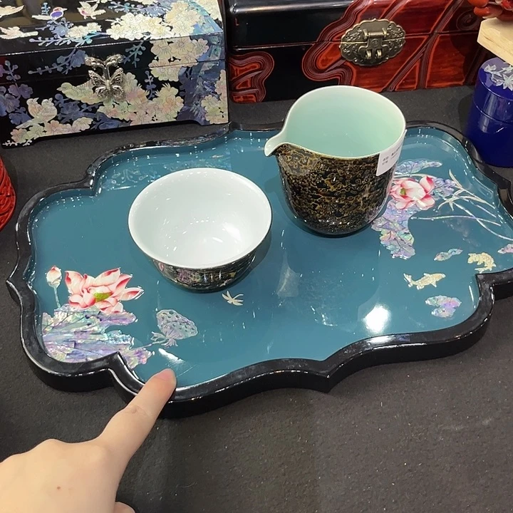 扬州漆器托盘和韵托盘