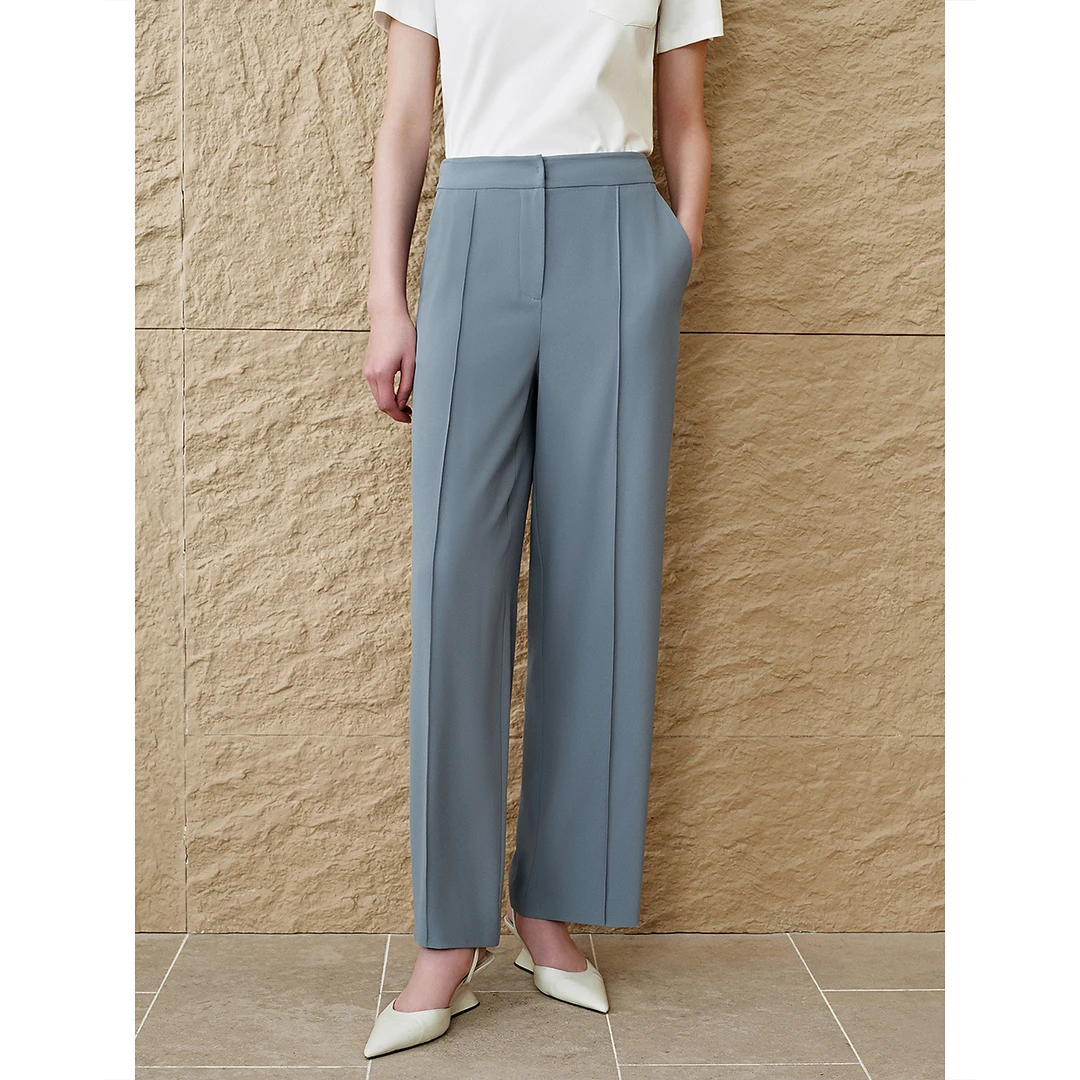 「灵感缪斯」INSUN恩裳夏显瘦气质薄直筒阔腿宽松休闲裤9C65220160