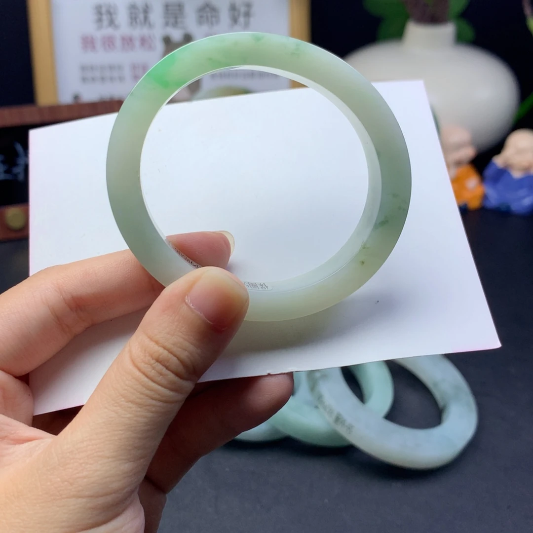 定制翡翠未镶嵌翡翠手镯51-52贵妃