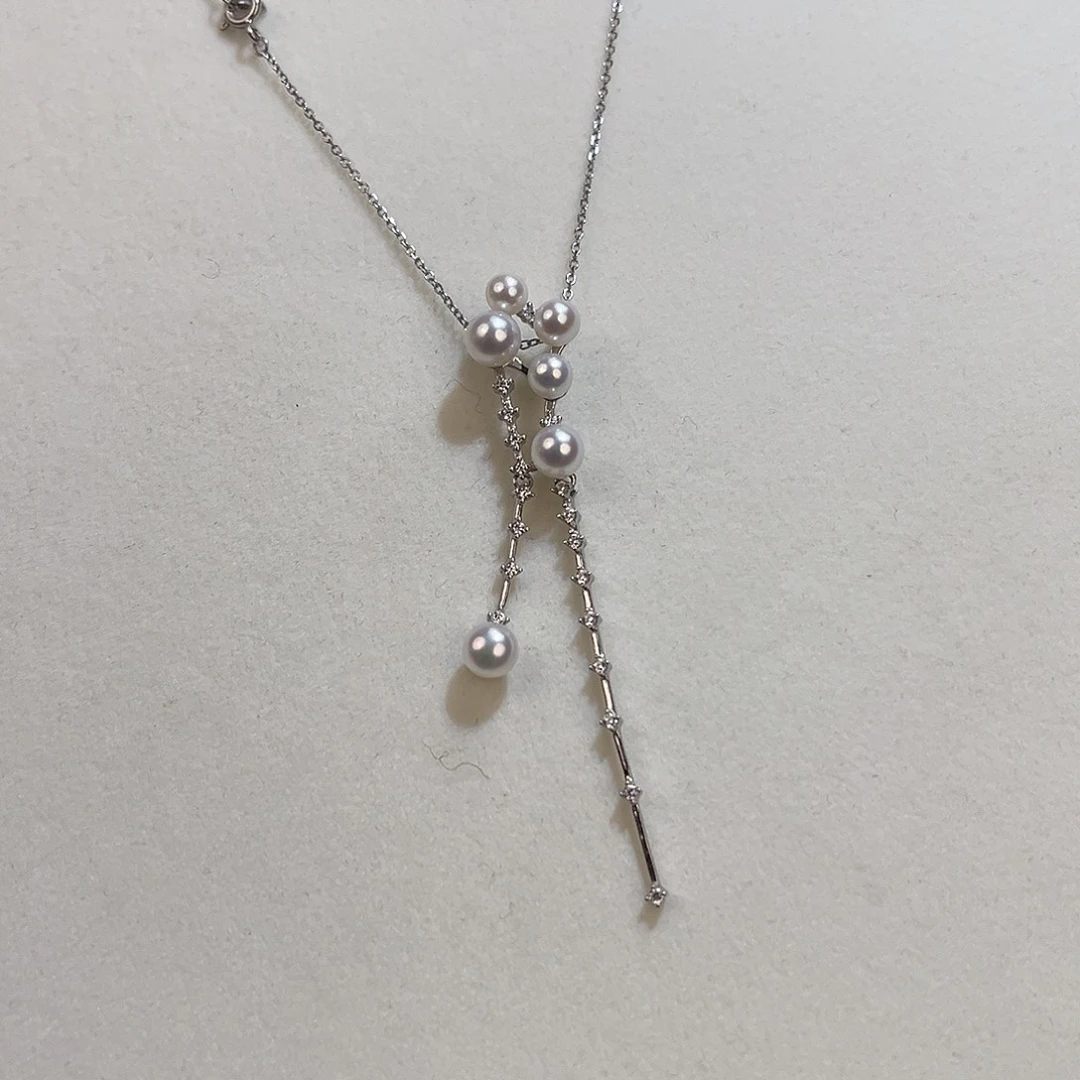 银S925镶嵌颈饰淡水珍珠