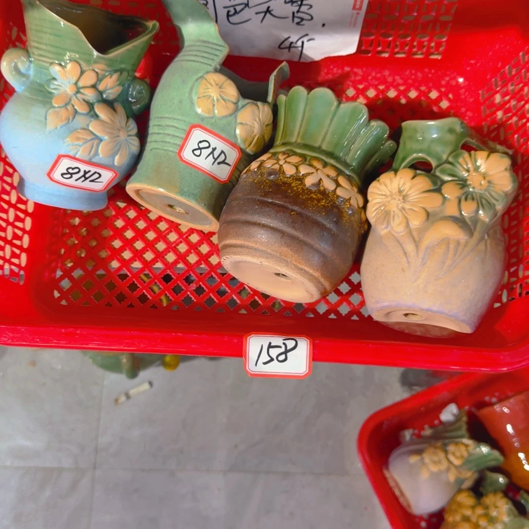 紫砂花盆粗陶精雕
