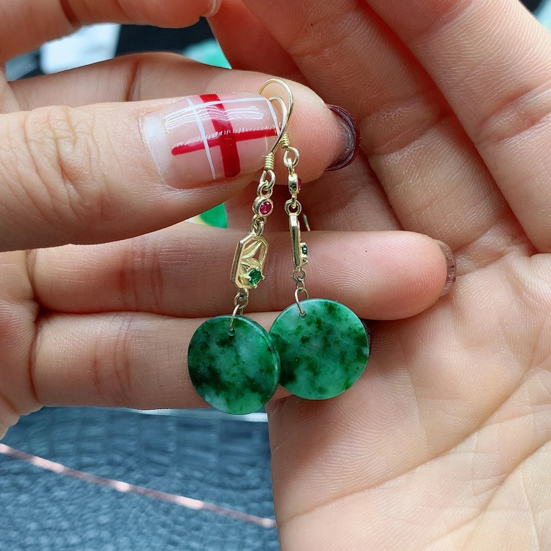 【闪购商品】翡翠耳饰银S925镶嵌，