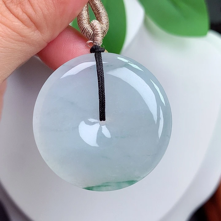 颈饰未镶嵌翡翠平安扣 35.7，5.8mm