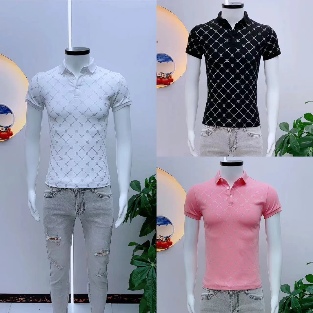 简约大气男士Polo衫时尚潮流夏季新款百搭修身透气男士POLO衫短袖