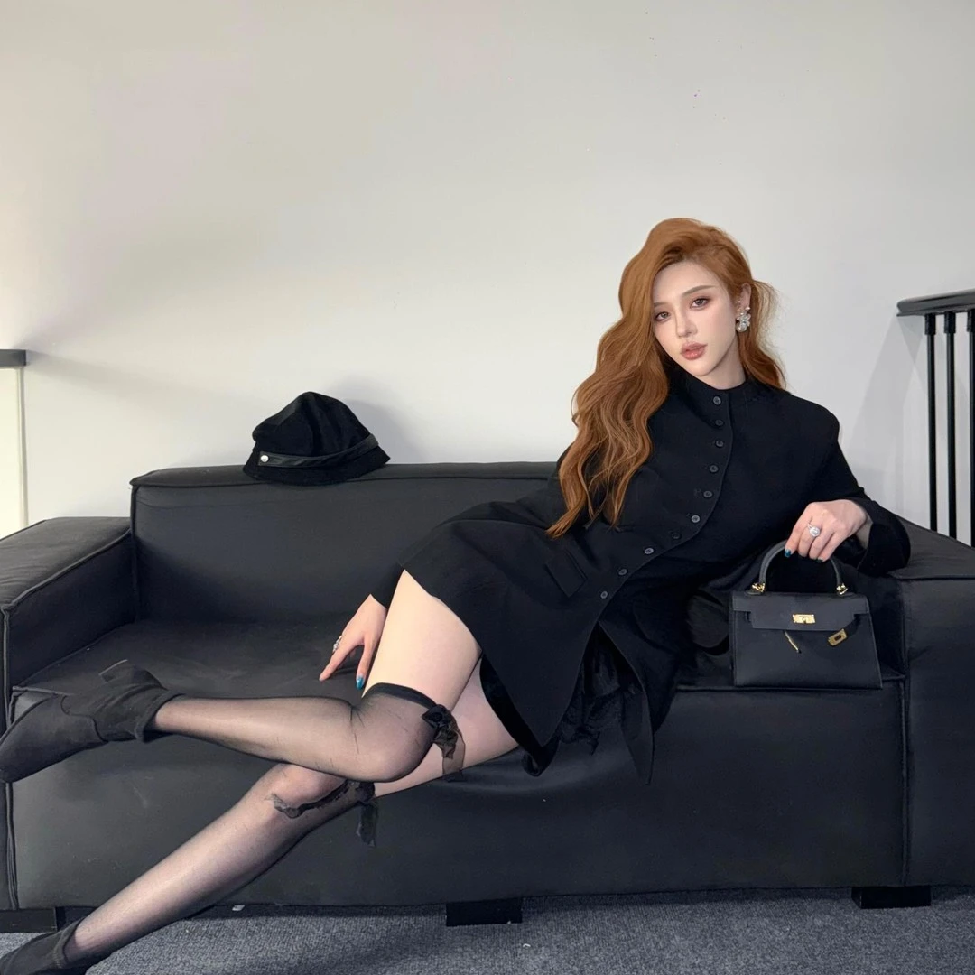 知性优雅风套装2025秋冬新款韩版时尚百搭圆领显瘦型短款长袖外套