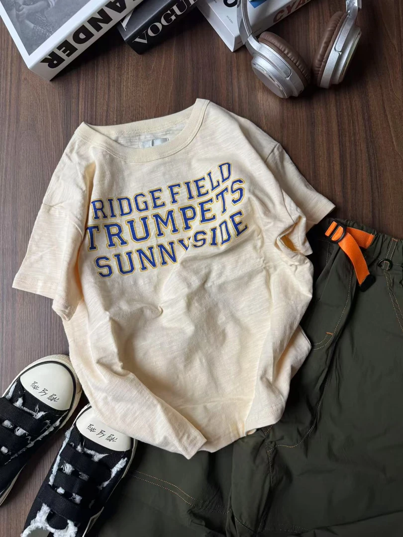 「LIUYI」儿童夏季新款大象字母贴布印花竹节棉短袖T 2552