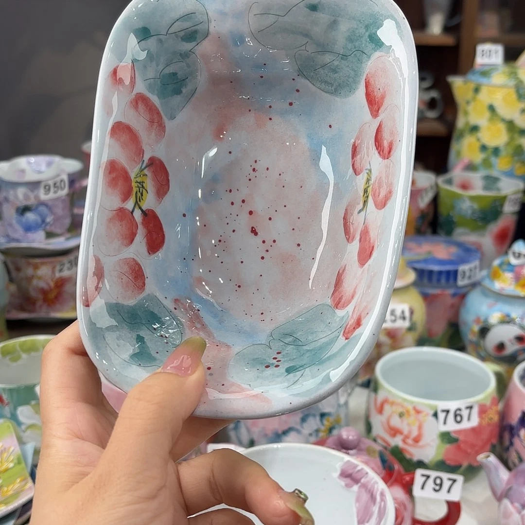 瓷片景德镇手绘高温釉下彩陶瓷茶具