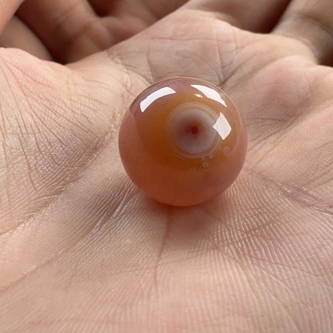 南红玛瑙未镶嵌天眼圆珠17.7