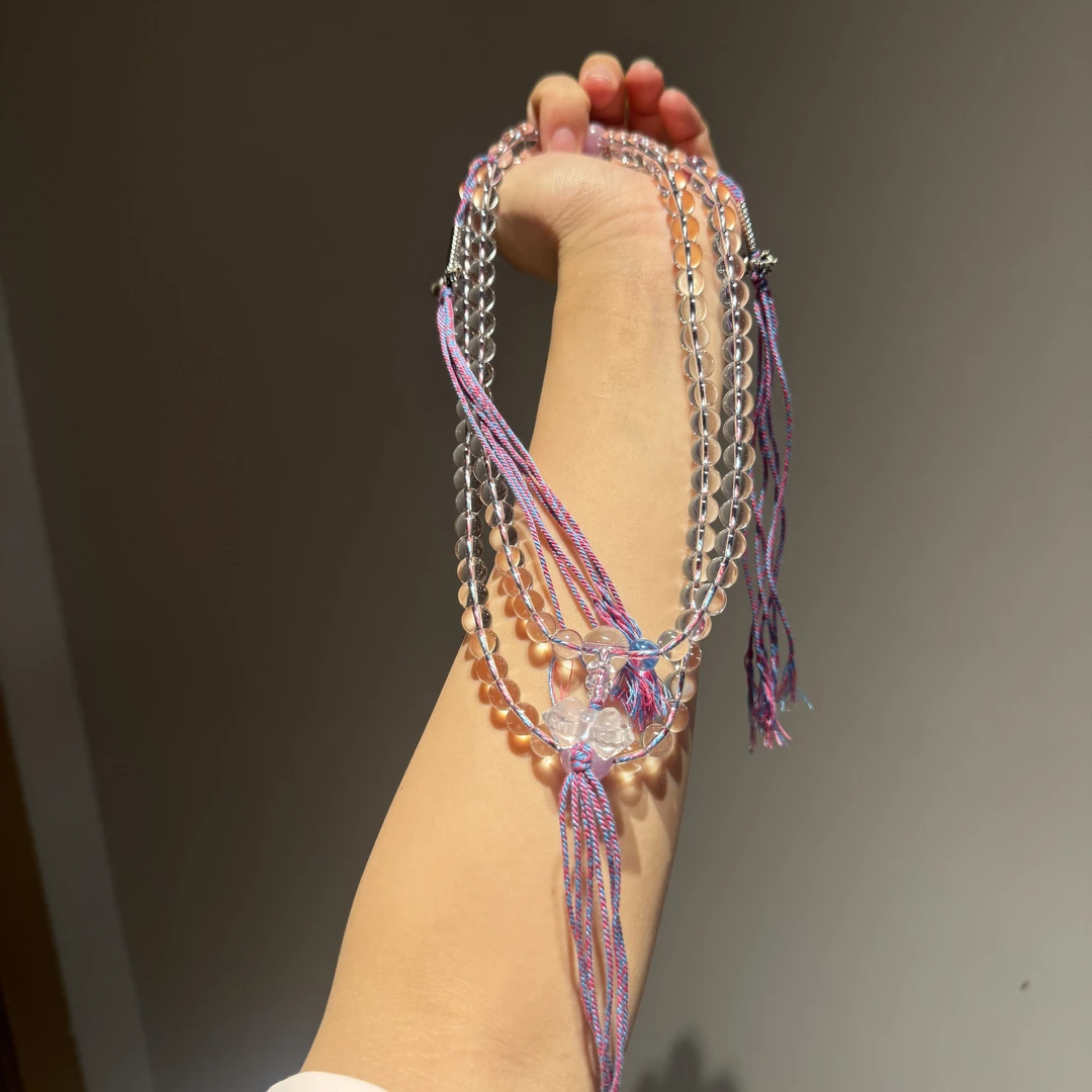 「虔诚的守护」108颗白水+紫锂辉·女性温柔之美·多样性发一