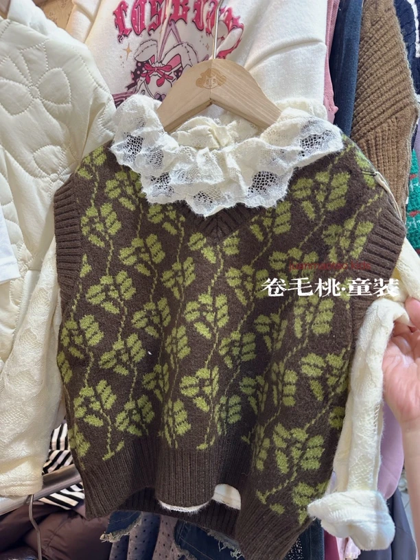 卷毛桃春秋英伦风百搭针织背心