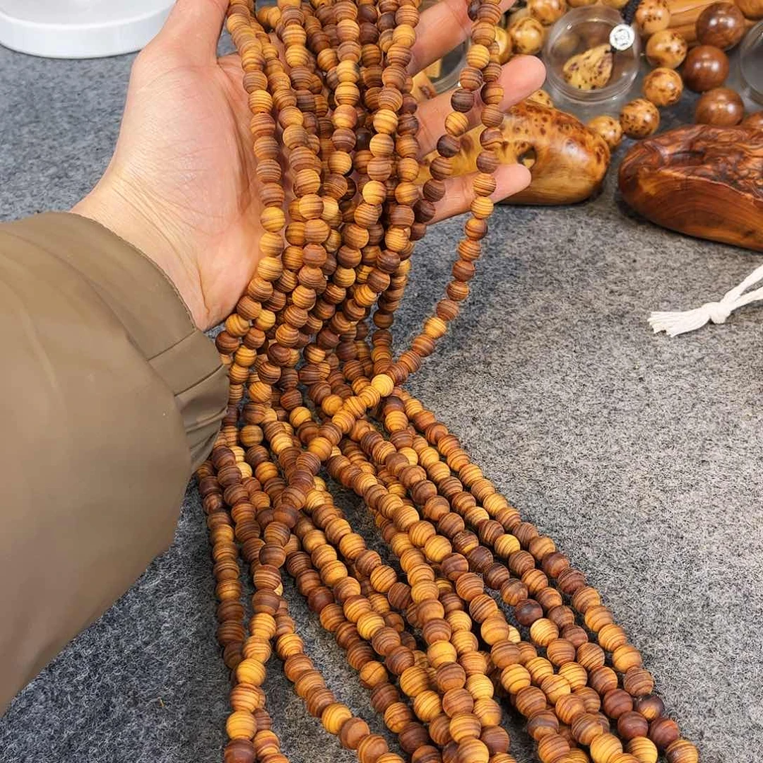 柏木（崖柏）0.8落崖虎皮粗磨闻香珠