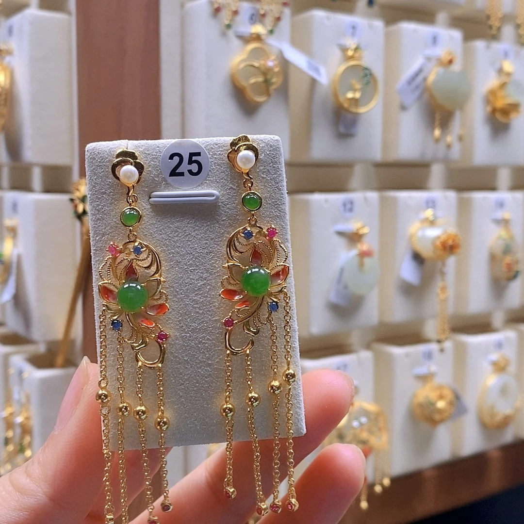 和田玉颈饰银S925镶嵌