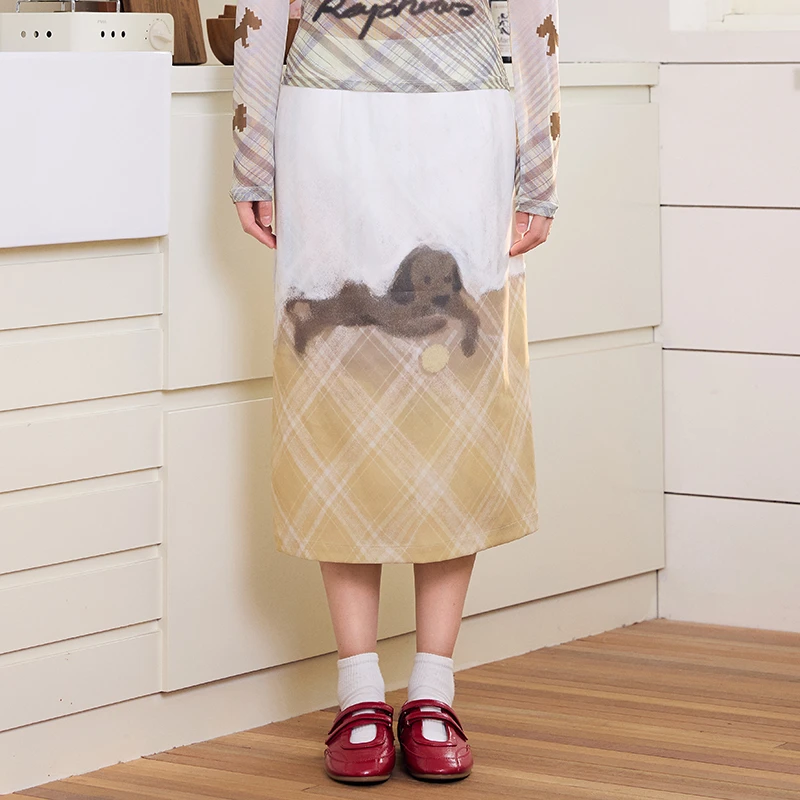 午后慵懒小狗直筒中裙