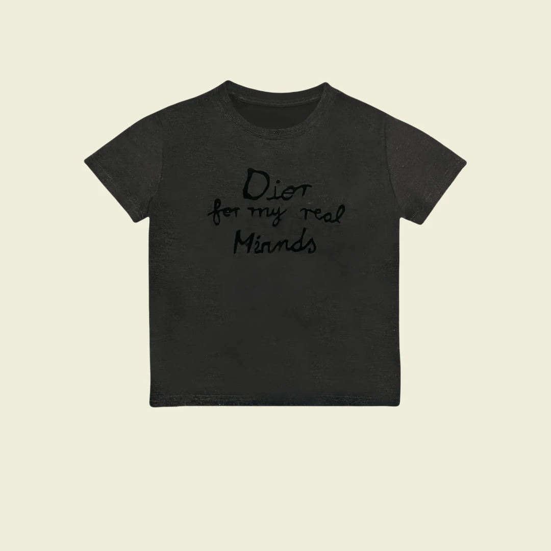 夏季2025新款韩版百搭字母短袖T恤女时尚设计感遮肉显瘦圆领上衣