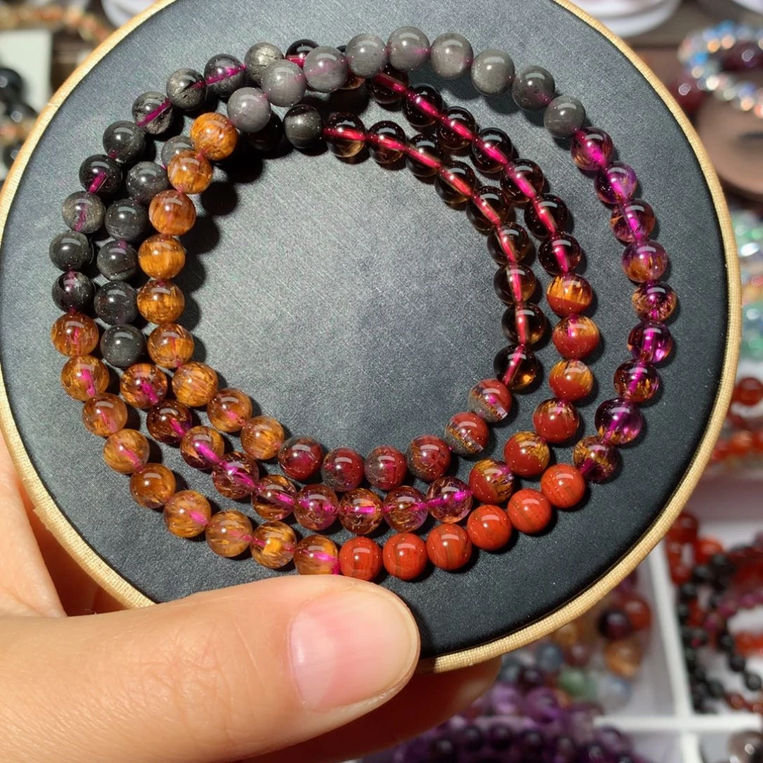 水晶手链未镶嵌极光23三圈5.5