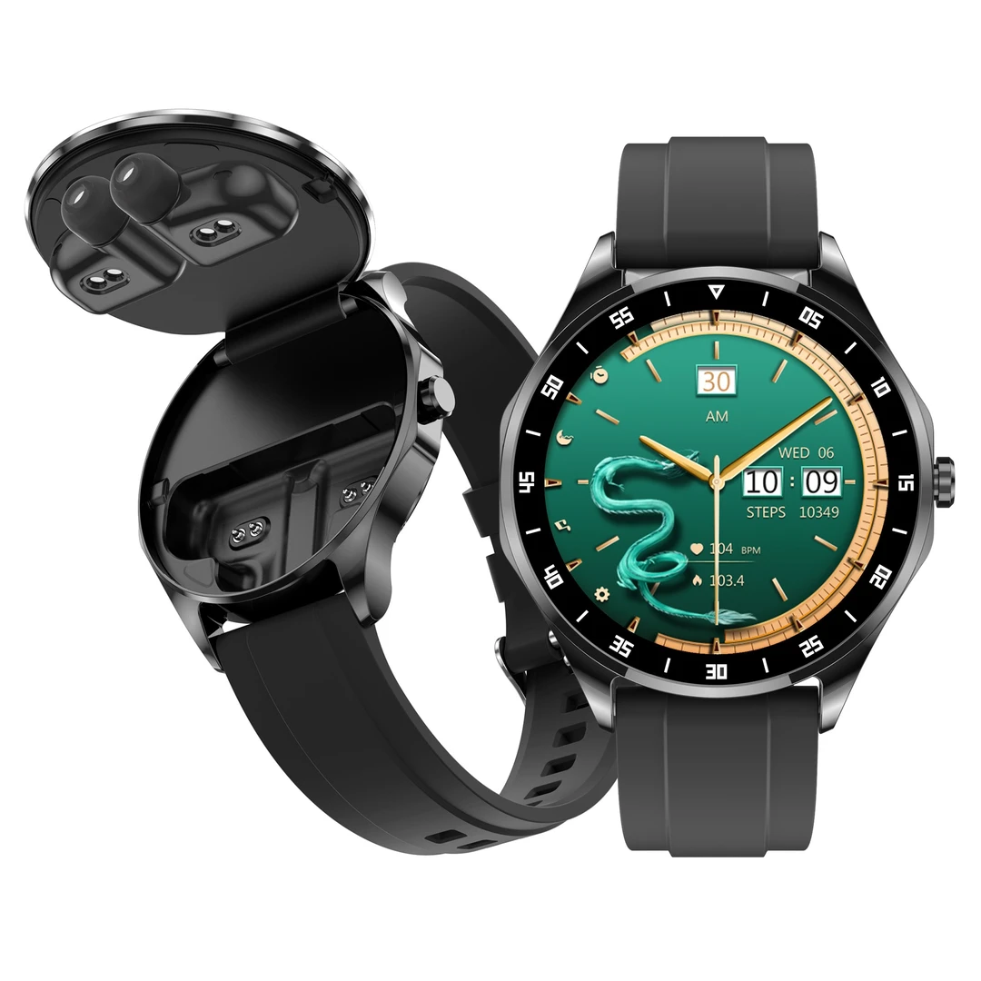 翻盖智能手表蓝牙耳机二合一防水运动多功能健康监测通话情侣手环