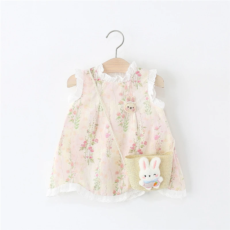 女童连衣裙夏季儿童小女孩碎花花边棉布公主裙子洋气婴儿宝宝夏装