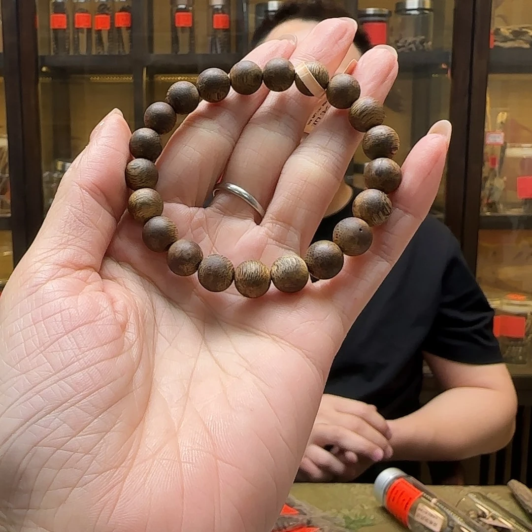 手串沉香3棋楠单圈圆珠09手串6.9g+多样性发一串