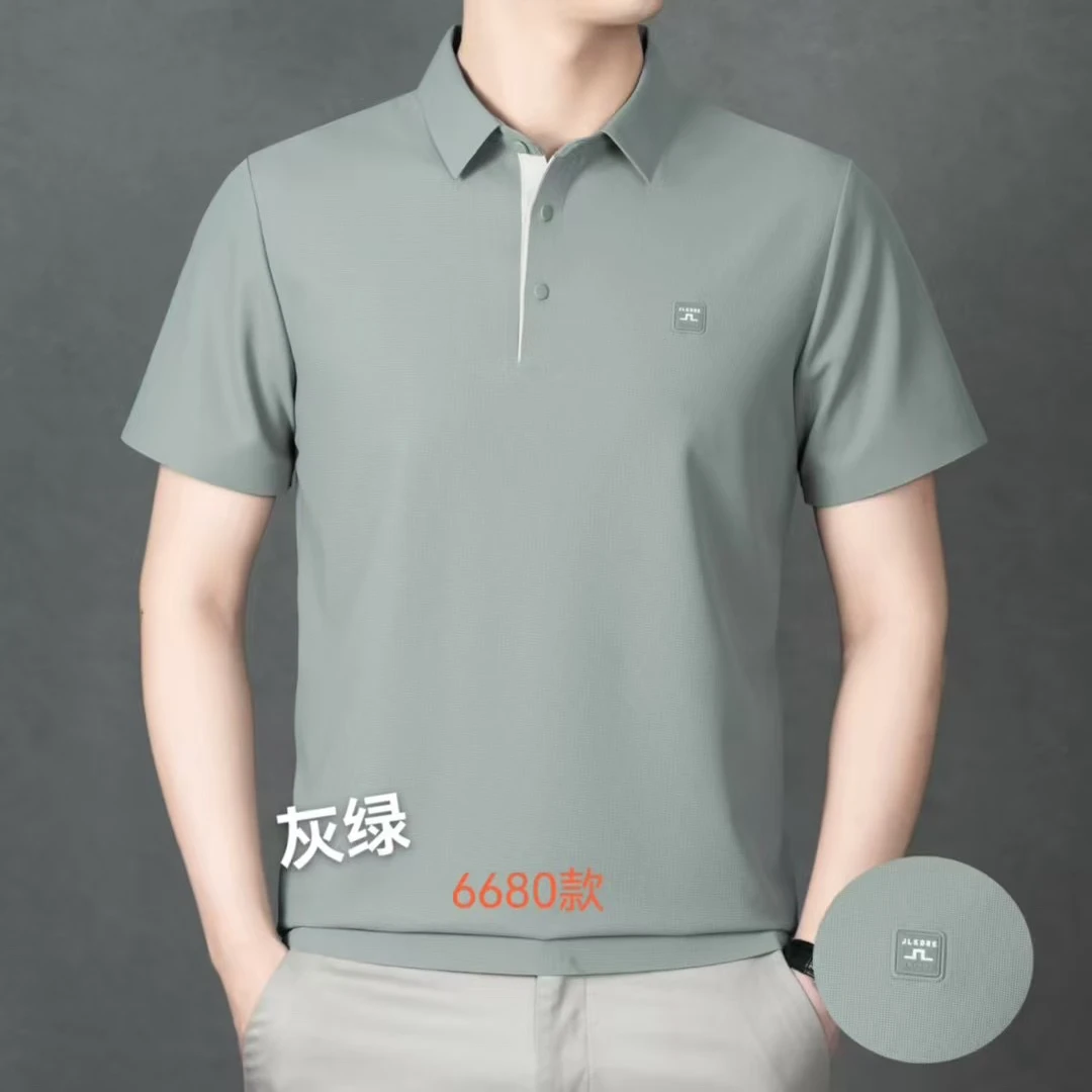 男士休闲T恤polo纯色舒适时尚夏季透气经典翻领