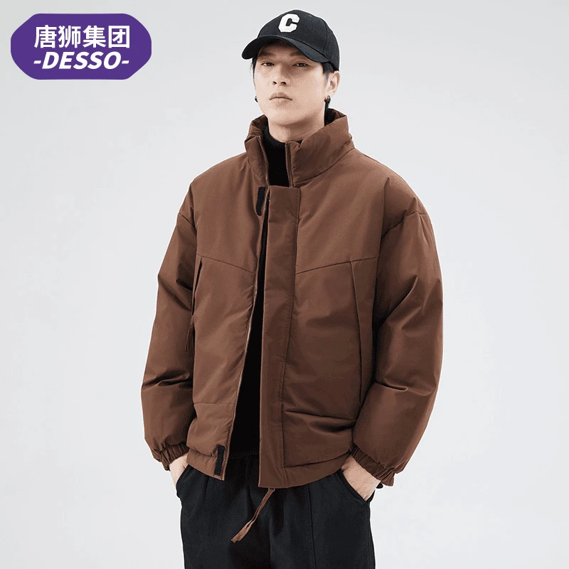唐狮集团DESSO立领棉服男款2024新款宽松厚款小棉袄早秋款保暖棉